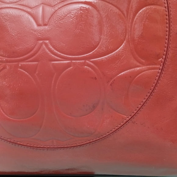 Coach Laura XL Patent Leather Tote Bag - Coral - Picture 4 of 15